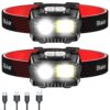 LED Headlamp Rechargeable,2000L High Lumen Super Bright